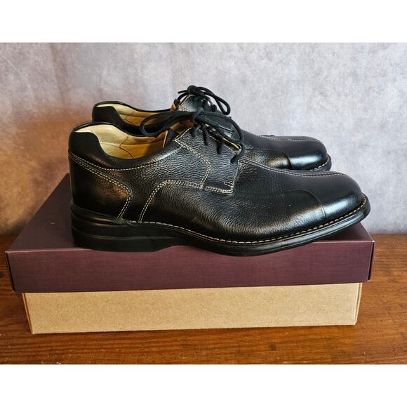 Johnston & Murphy Men's Locklin Woven Venetian LeatherOxfords. Black. Size 9.5 - Picture 5 of 15